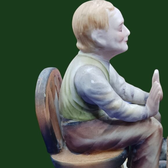 Shafford vtg grandpa & grandaughter Figurine "Pat- A -Cake" Scene Collectible m - Picture 7 of 14